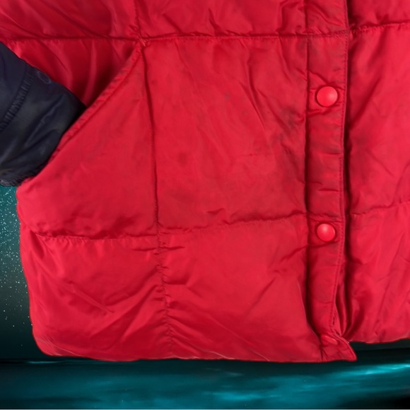 Lands End Red Down Fill Snap-Up Puffer Vest Jacket - Size Medium - Picture 4 of 9